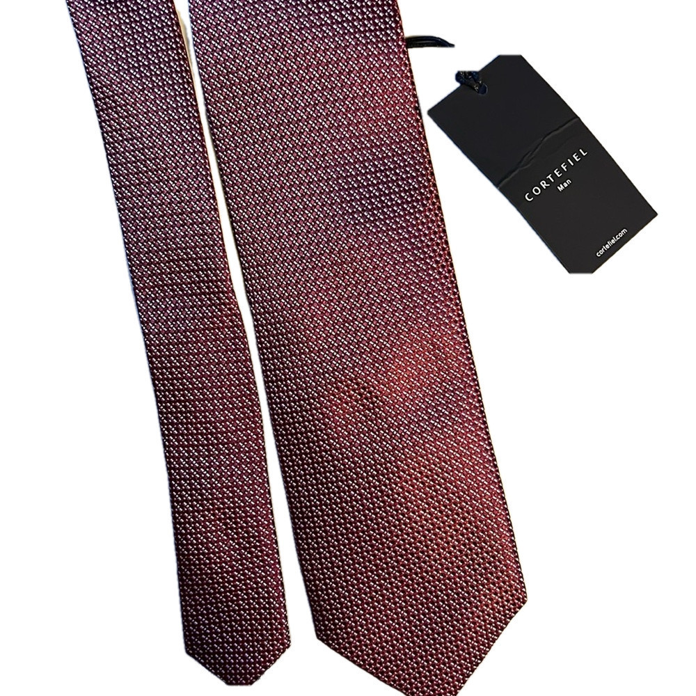 NWT Cortefiel Silk Red Tie 58”